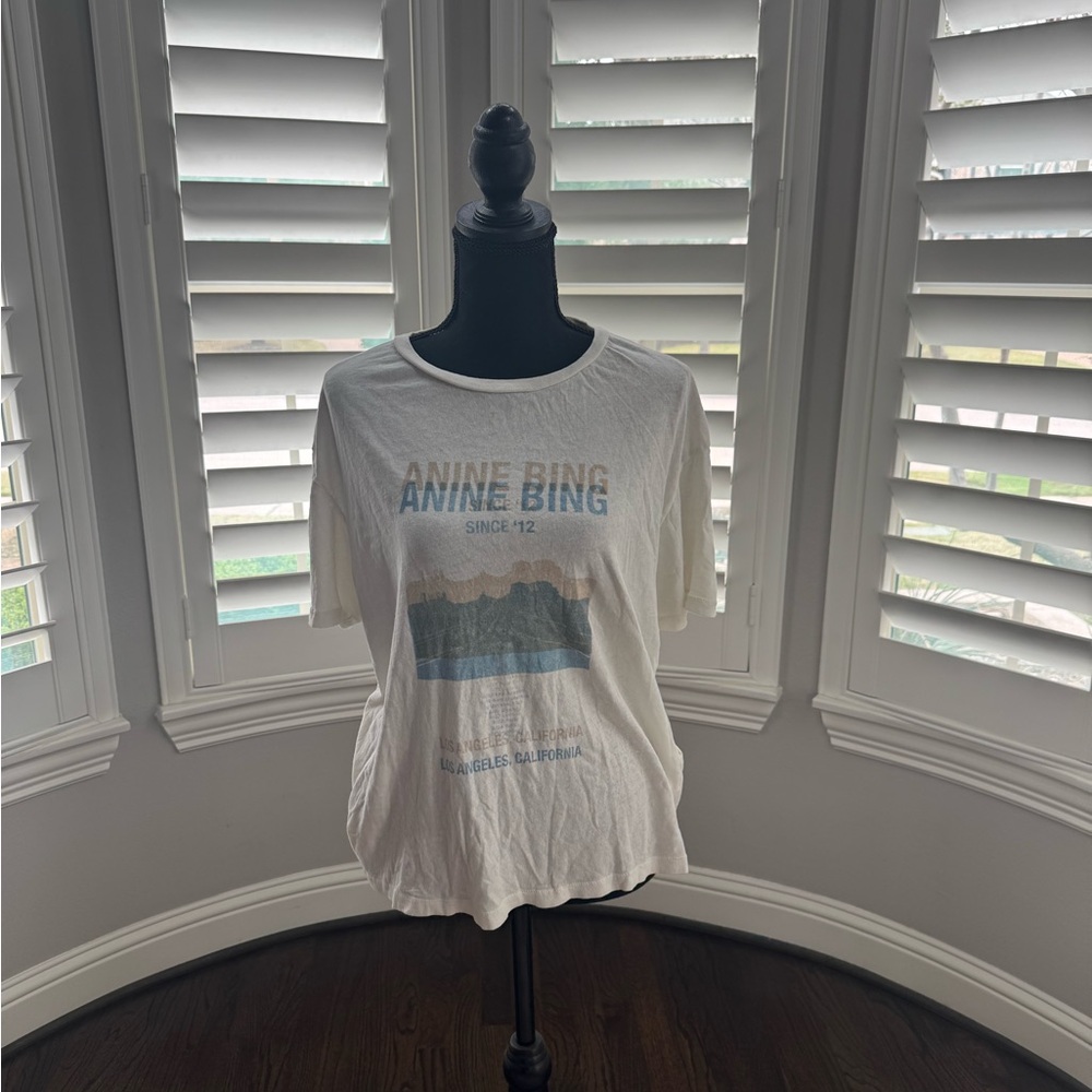 Anine Bing Cream Graphic Tee